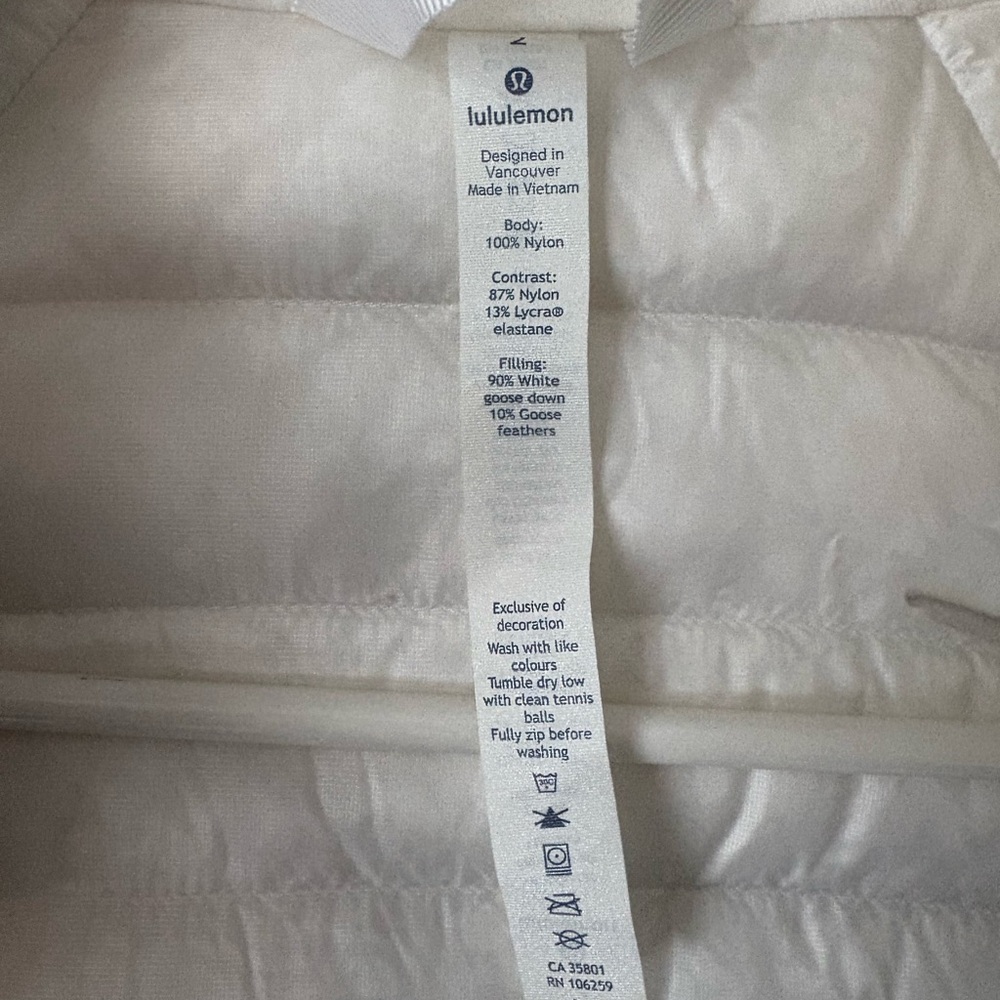 Lululemon Down For A Run Down Jacket White - Picture 3 of 4